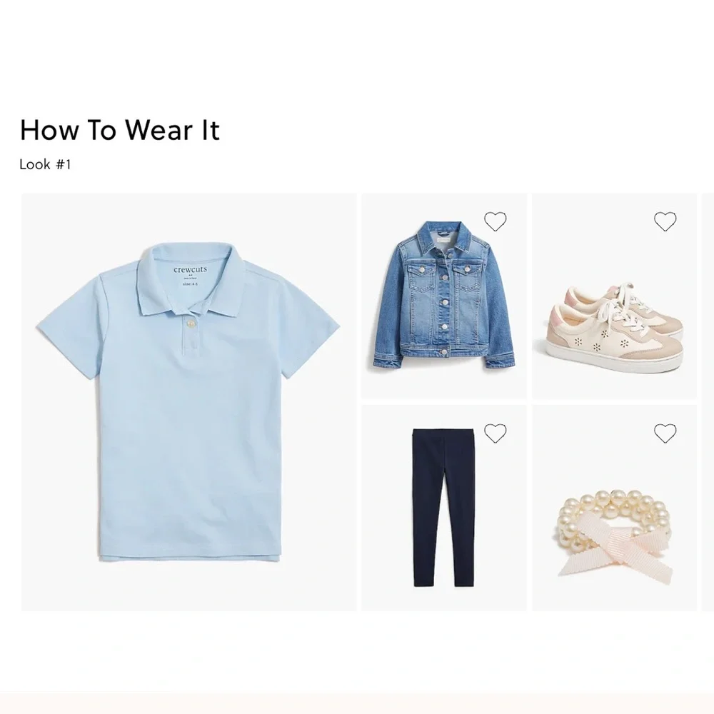 NWT Crewcuts Kids' piqué polo Sz 12 Faded Chambray - Picture 3 of 9